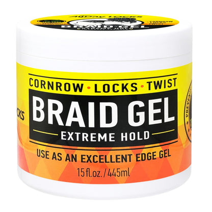 AllDay Locks Braid Gel Extreme Hold – Braiding Gel for Cornrows, Locks & Twisting, Moisturizing Edge Control, Natural Formula, 15 oz