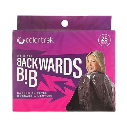 Betty Dain Colortrak Backwards Bib - Disposable Waterproof Salon Cape for Hair Cutting and Dyeing (25-Pack, 24x38 Inches)
