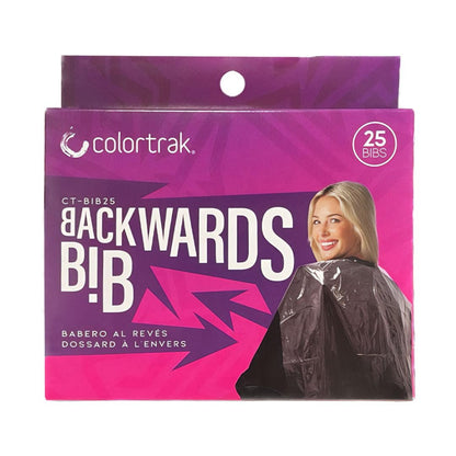 Betty Dain Colortrak Backwards Bib - Disposable Waterproof Salon Cape for Hair Cutting and Dyeing (25-Pack, 24x38 Inches)