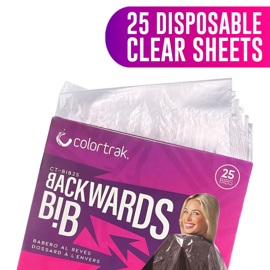 Betty Dain Colortrak Backwards Bib - Disposable Waterproof Salon Cape for Hair Cutting and Dyeing (25-Pack, 24x38 Inches) - görsel 11