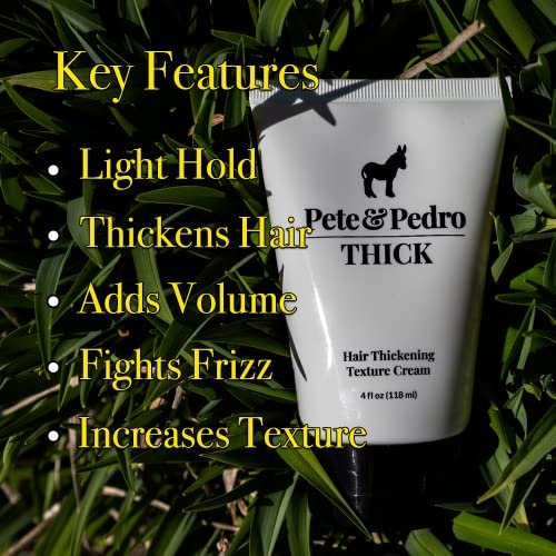 Pete & Pedro THICK Hair Cream - Light-Holding Thickening & Texture Styling Cream for Fine, Thin, & Thinning Hair, Men & Women, 4 oz Avelisse