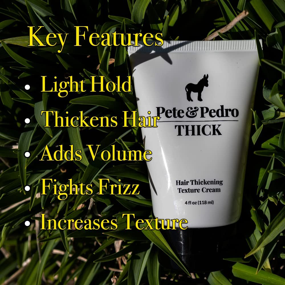 Pete & Pedro THICK Hair Cream - Light-Holding Thickening & Texture Styling Cream for Fine, Thin, & Thinning Hair, Men & Women, 4 oz Avelisse