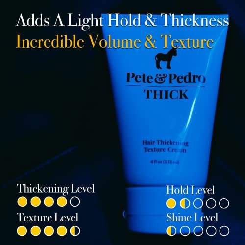 Pete & Pedro THICK Hair Cream - Light-Holding Thickening & Texture Styling Cream for Fine, Thin, & Thinning Hair, Men & Women, 4 oz Avelisse