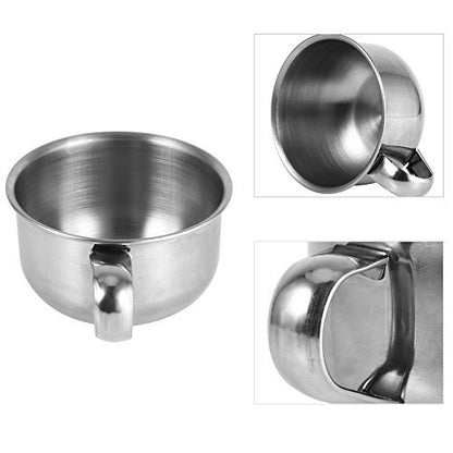 Stainless Steel Shaving Bowl – Premium Lather Bowl for Men, Silver Shaving Soap Mug for Barbers & Home Use