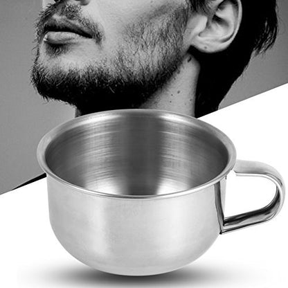 Stainless Steel Shaving Bowl – Premium Lather Bowl for Men, Silver Shaving Soap Mug for Barbers & Home Use