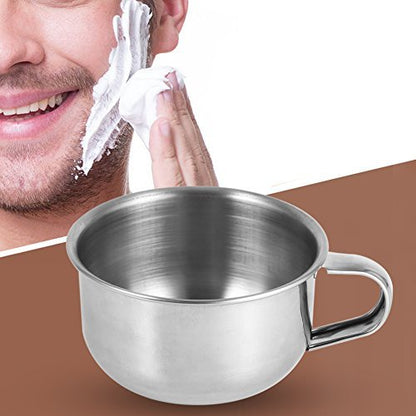 Stainless Steel Shaving Bowl – Premium Lather Bowl for Men, Silver Shaving Soap Mug for Barbers & Home Use