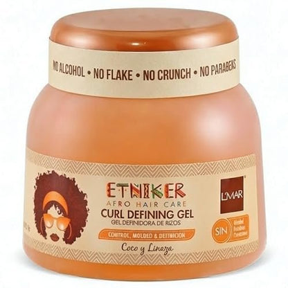 Etniker Curl Defining Gel – Salon Level Control for Curly & Wavy Hair, 10.5 oz Avelisse