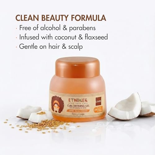 Etniker Curl Defining Gel – Salon Level Control for Curly & Wavy Hair, 10.5 oz Avelisse
