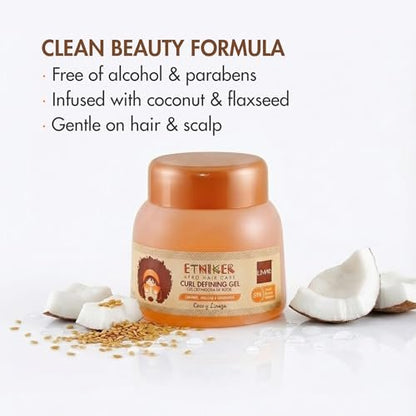 Etniker Curl Defining Gel – Salon Level Control for Curly & Wavy Hair, 10.5 oz Avelisse