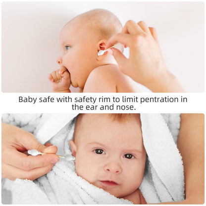 Isshah Baby Cotton Swabs – 108 Count, FSC Certified Bamboo Handle, Biodegradable & Eco Friendly Safety Cotton Buds
