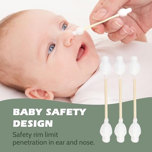 Isshah Baby Cotton Swabs – 108 Count, FSC Certified Bamboo Handle, Biodegradable & Eco Friendly Safety Cotton Buds - görsel 8