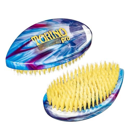 Torino Pro Curve Wave Brush #232 - Curved Palm Medium Hard Shower Brush for 360 Waves Avelisse