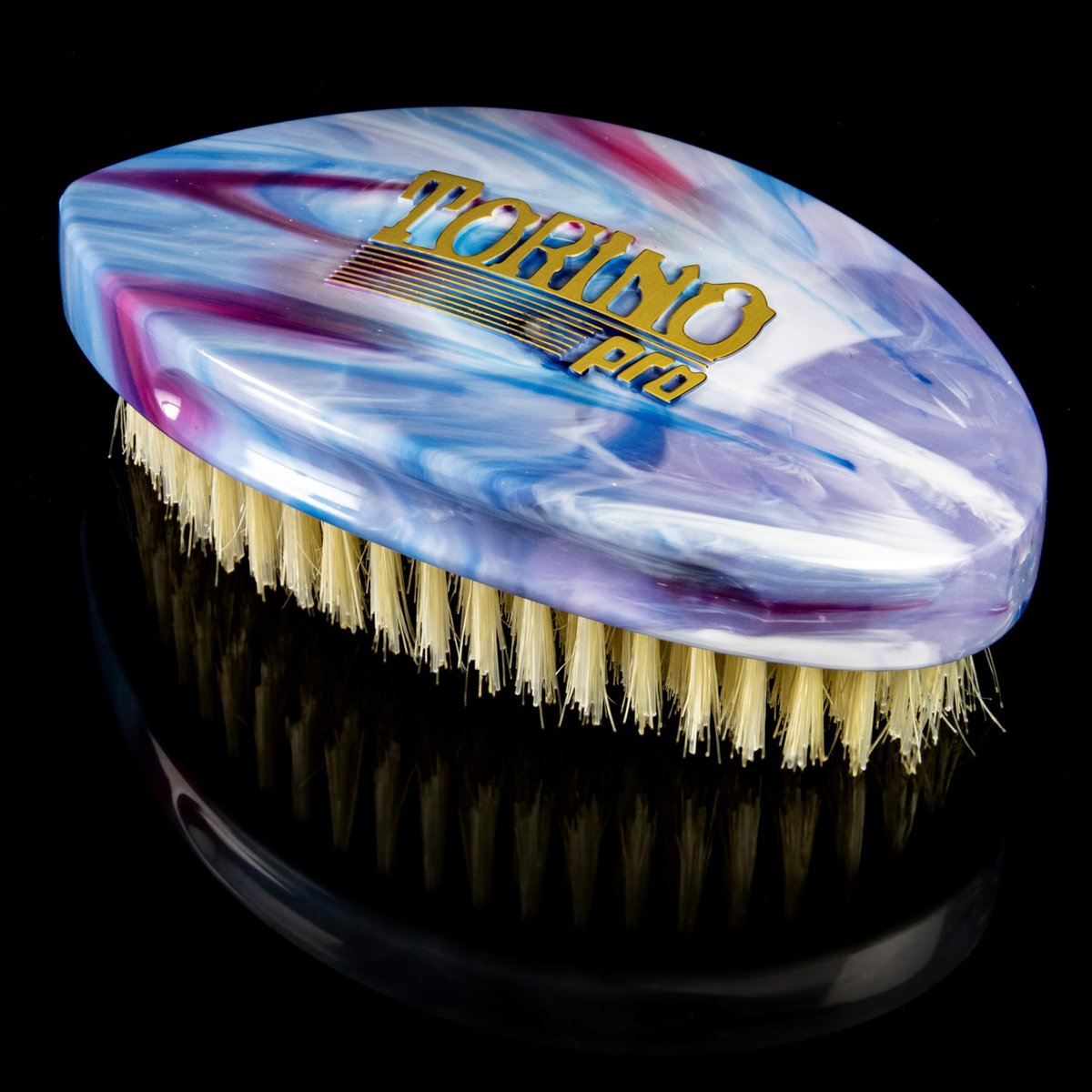 Torino Pro Curve Wave Brush #232 - Curved Palm Medium Hard Shower Brush for 360 Waves Avelisse