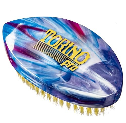 Torino Pro Curve Wave Brush #232 - Curved Palm Medium Hard Shower Brush for 360 Waves Avelisse