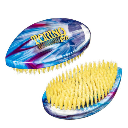 Torino Pro Curve Wave Brush #232 - Curved Palm Medium Hard Shower Brush for 360 Waves Avelisse
