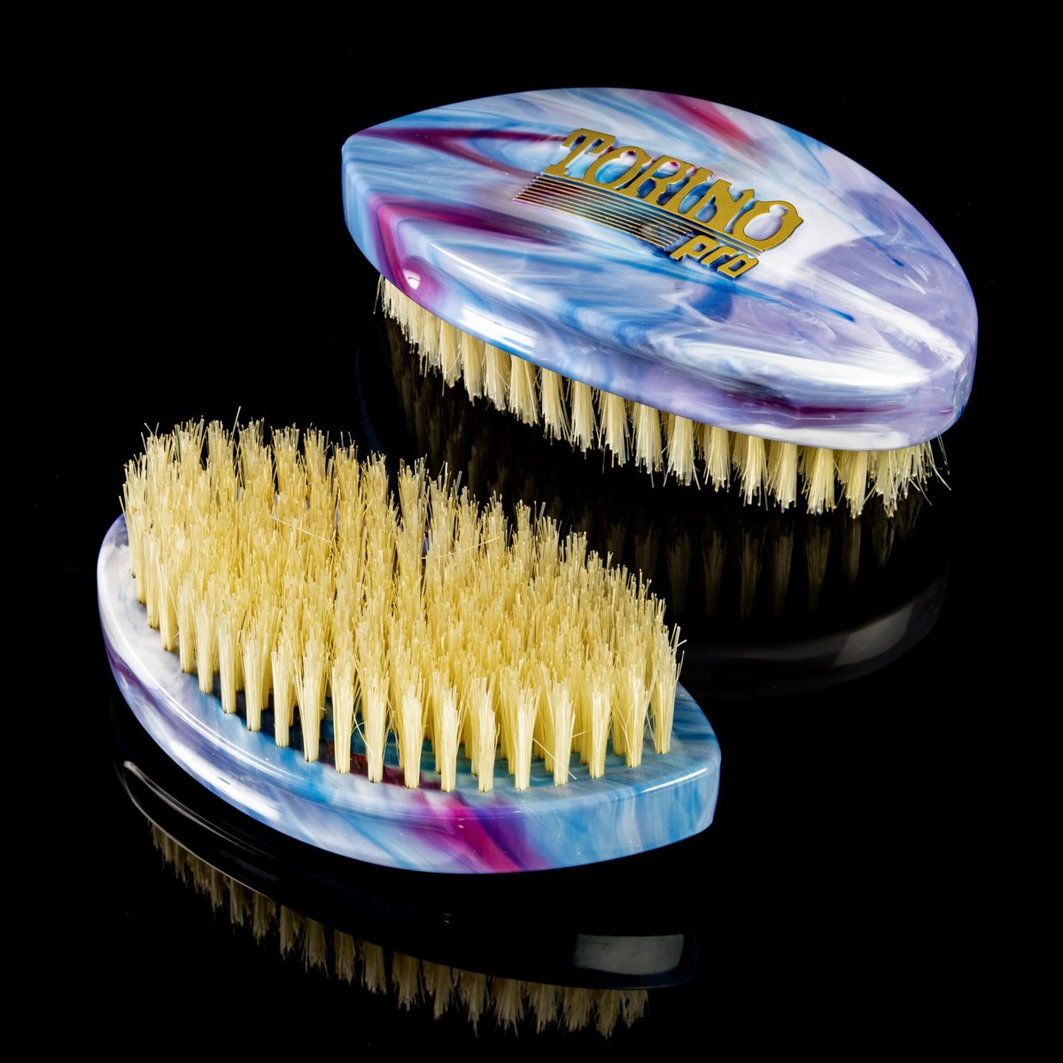 Torino Pro Curve Wave Brush #232 - Curved Palm Medium Hard Shower Brush for 360 Waves Avelisse