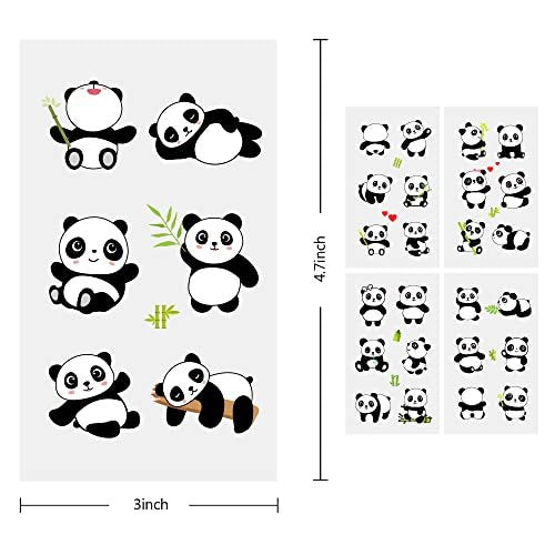 120 PCS (24 Sheets) Panda Temporary Tattoos - Birthday Decorations & Panda Party Favors - görsel 8