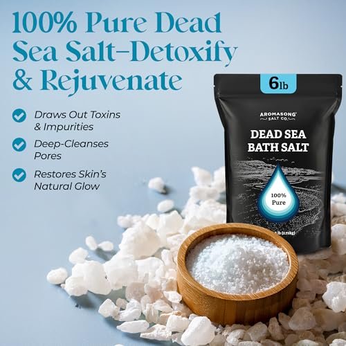 Aromasong Dead Sea Salt Bath Soak 6 Lbs. Bulk Pack – 100% Natural Dead Sea Salts for Soaking, Relaxation, and Detoxification of Skin Avelisse