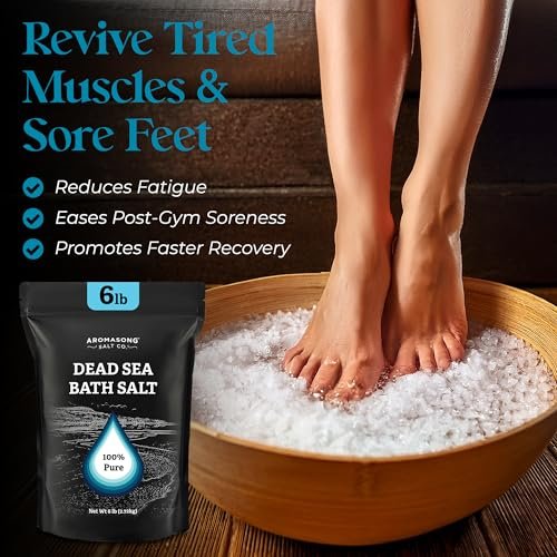 Aromasong Dead Sea Salt Bath Soak 6 Lbs. Bulk Pack – 100% Natural Dead Sea Salts for Soaking, Relaxation, and Detoxification of Skin Avelisse