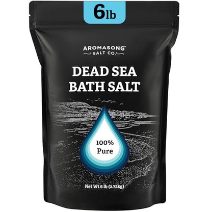 Aromasong Dead Sea Salt Bath Soak 6 Lbs. Bulk Pack – 100% Natural Dead Sea Salts for Soaking, Relaxation, and Detoxification of Skin Avelisse