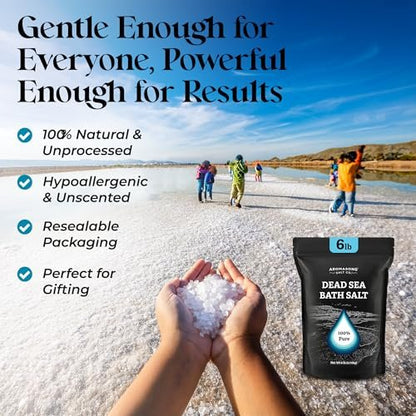 Aromasong Dead Sea Salt Bath Soak 6 Lbs. Bulk Pack – 100% Natural Dead Sea Salts for Soaking, Relaxation, and Detoxification of Skin Avelisse