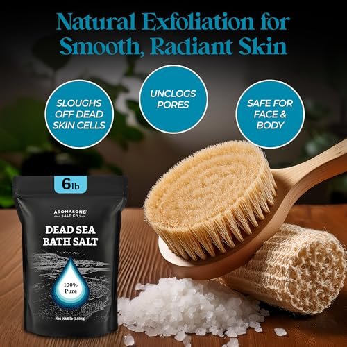 Aromasong Dead Sea Salt Bath Soak 6 Lbs. Bulk Pack – 100% Natural Dead Sea Salts for Soaking, Relaxation, and Detoxification of Skin Avelisse