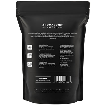 Aromasong Dead Sea Salt Bath Soak 6 Lbs. Bulk Pack – 100% Natural Dead Sea Salts for Soaking, Relaxation, and Detoxification of Skin Avelisse