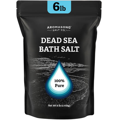 Aromasong Dead Sea Salt Bath Soak 6 Lbs. Bulk Pack – 100% Natural Dead Sea Salts for Soaking, Relaxation, and Detoxification of Skin Avelisse
