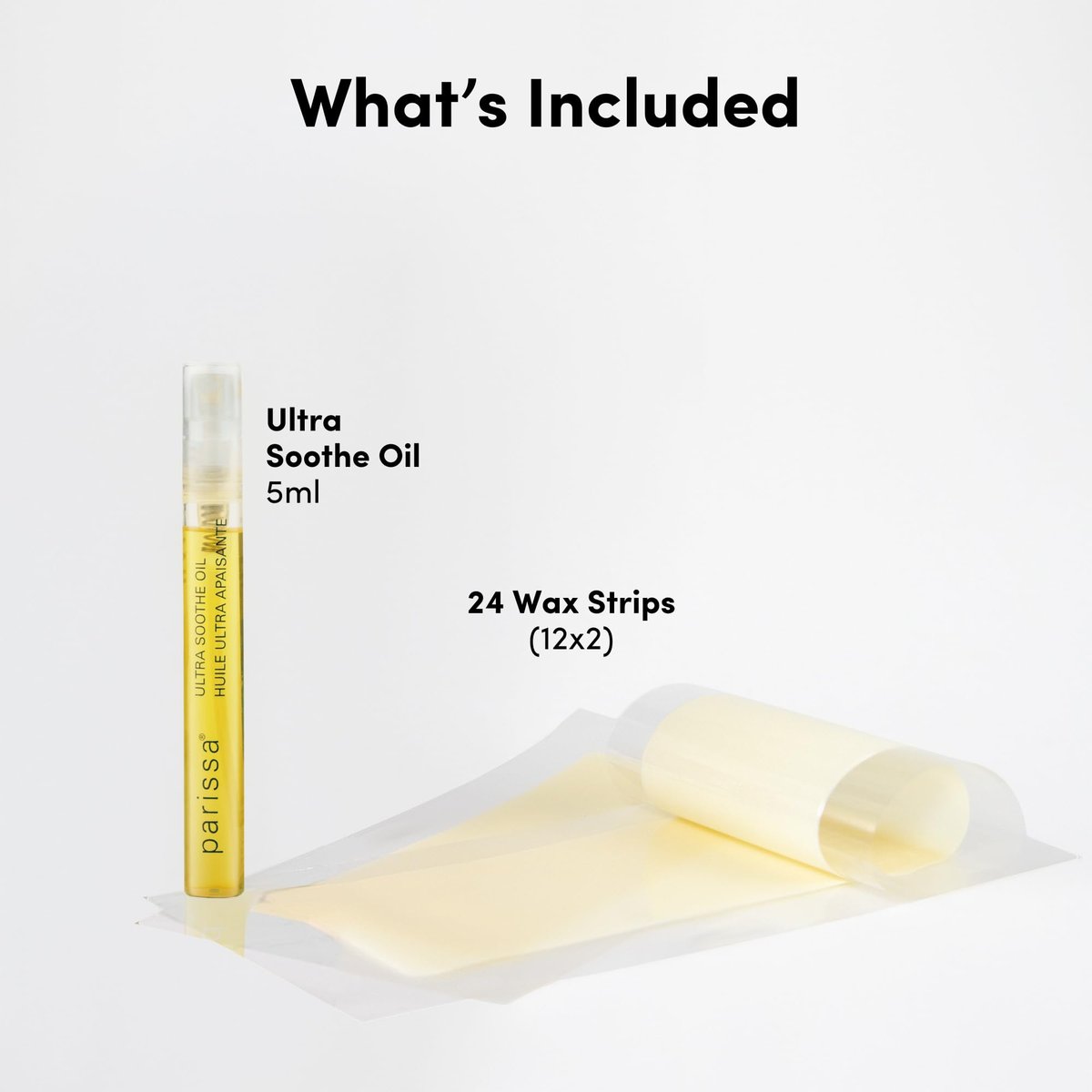 Parissa Legs & Body Biodegradable Wax Strips Kit - 24 Ready-to-Use Large Wax Strips for At-Home Hair Removal, Suitable for All Hair Types, Includes Post-Wax Ultra Soothe Oil Avelisse