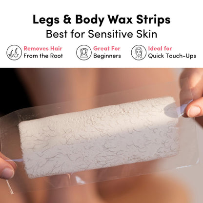 Parissa Legs & Body Biodegradable Wax Strips Kit - 24 Ready-to-Use Large Wax Strips for At-Home Hair Removal, Suitable for All Hair Types, Includes Post-Wax Ultra Soothe Oil Avelisse