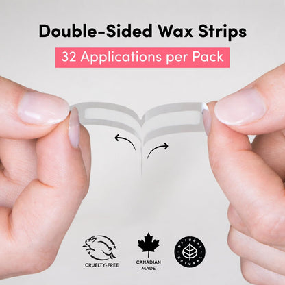 Parissa Natural Brow Wax Strips – Fragrance-Free, Beginner-Friendly Eyebrow Waxing for Sensitive Skin (32 Strips) Avelisse