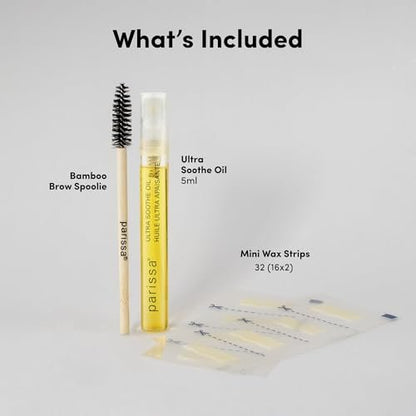 Parissa Natural Brow Wax Strips – Fragrance-Free, Beginner-Friendly Eyebrow Waxing for Sensitive Skin (32 Strips) Avelisse