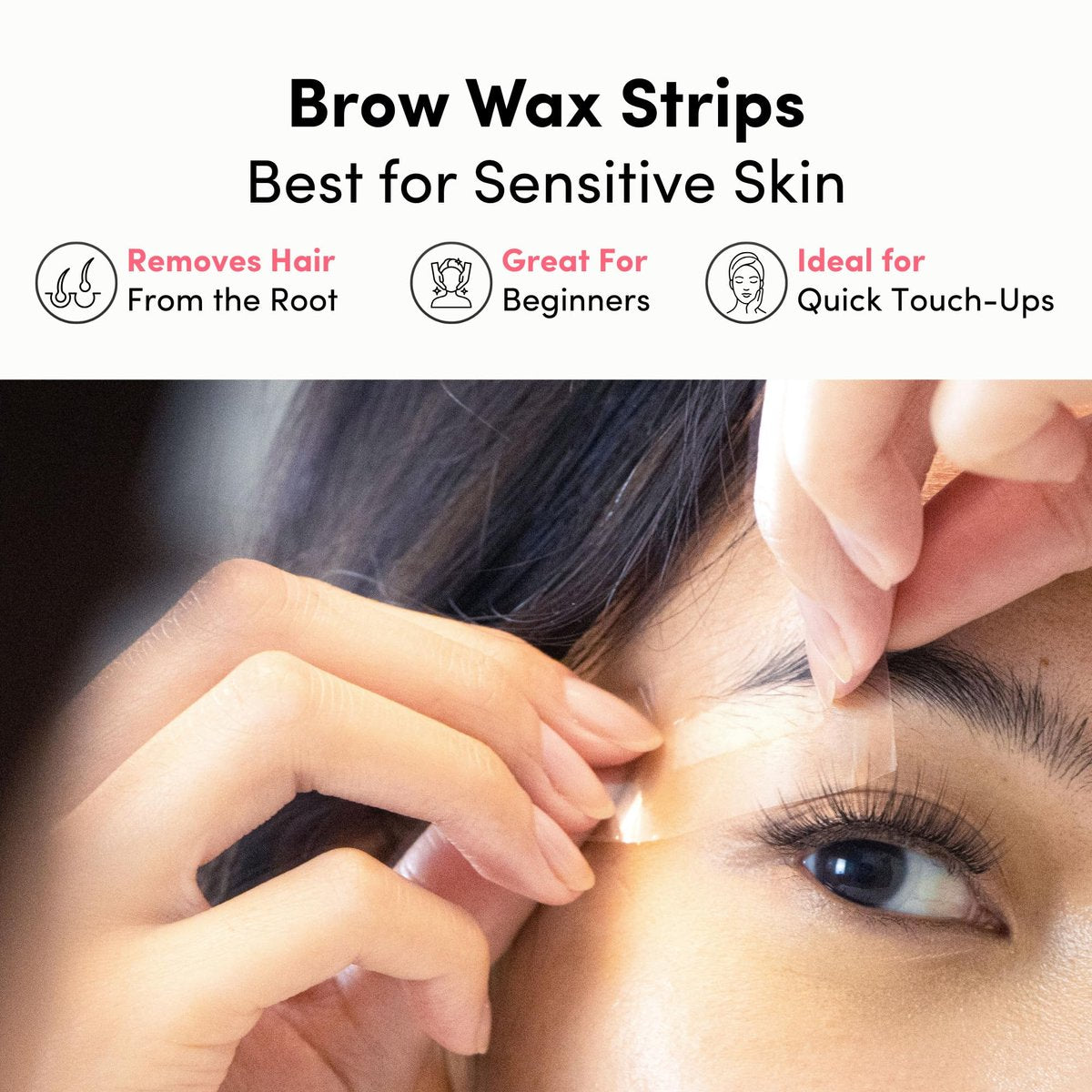 Parissa Natural Brow Wax Strips – Fragrance-Free, Beginner-Friendly Eyebrow Waxing for Sensitive Skin (32 Strips) Avelisse