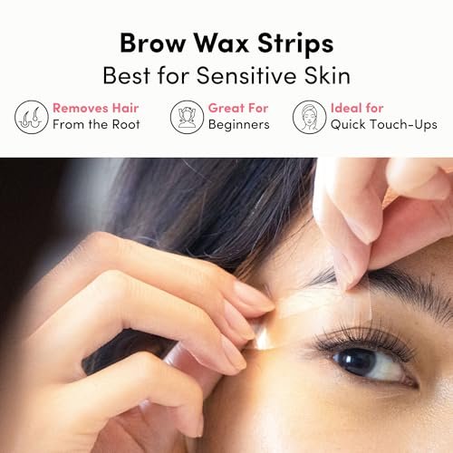 Parissa Natural Brow Wax Strips – Fragrance-Free, Beginner-Friendly Eyebrow Waxing for Sensitive Skin (32 Strips) Avelisse