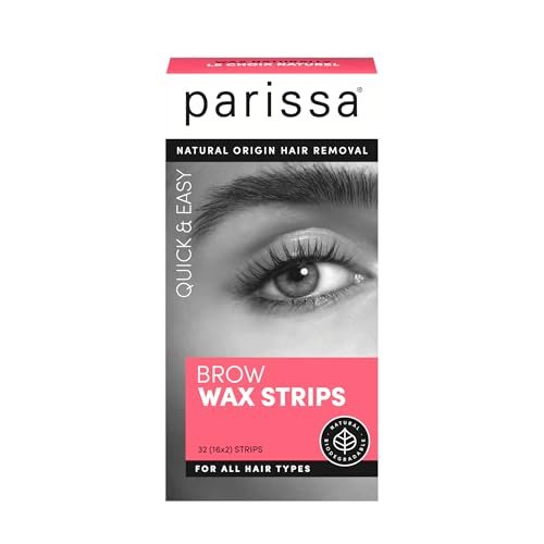 Parissa Natural Brow Wax Strips – Fragrance-Free, Beginner-Friendly Eyebrow Waxing for Sensitive Skin (32 Strips) Avelisse