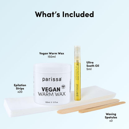 Parissa Microwavable Warm Wax Kit – Vegan, Salon-Quality Formula for Coarse Hair on Legs & Body, 5 fl oz (150 ml) Avelisse