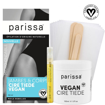 Parissa Microwavable Warm Wax Kit – Vegan, Salon-Quality Formula for Coarse Hair on Legs & Body, 5 fl oz (150 ml) Avelisse