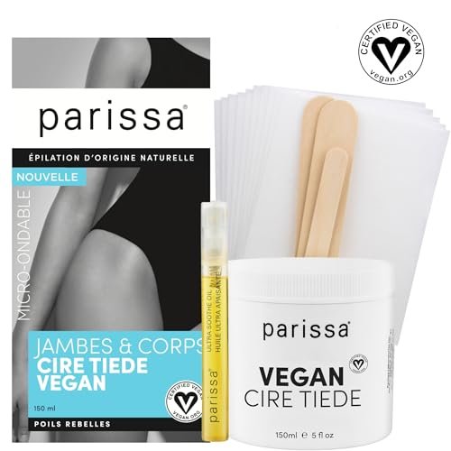 Parissa Microwavable Warm Wax Kit – Vegan, Salon-Quality Formula for Coarse Hair on Legs & Body, 5 fl oz (150 ml) Avelisse