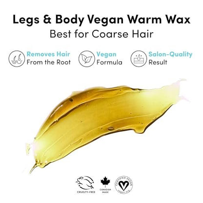 Parissa Microwavable Warm Wax Kit – Vegan, Salon-Quality Formula for Coarse Hair on Legs & Body, 5 fl oz (150 ml) Avelisse
