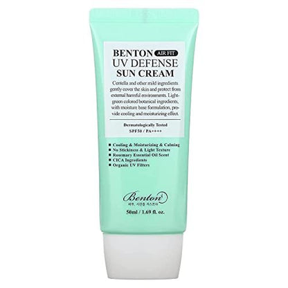 BENTON Air Fit UV Defense Sun Cream – Lightweight SPF Sunscreen for Face, 1.69 Fl Oz Avelisse