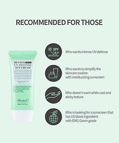 BENTON Air Fit UV Defense Sun Cream – Lightweight SPF Sunscreen for Face, 1.69 Fl Oz Avelisse