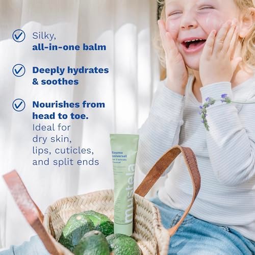 Mustela Multi-purpose Balm with 3 Avocado Extracts - Natural Cream Moisturizer for Face, Lip, Hand, Body & Dry Areas - For Baby, Kid & Adult - EWG Verified, Fragrance-Free & Vegan - 2.53 fl. oz. Avelisse