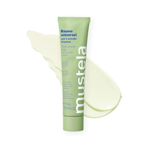 Mustela Multi-purpose Balm with 3 Avocado Extracts - Natural Cream Moisturizer for Face, Lip, Hand, Body & Dry Areas - For Baby, Kid & Adult - EWG Verified, Fragrance-Free & Vegan - 2.53 fl. oz. Avelisse