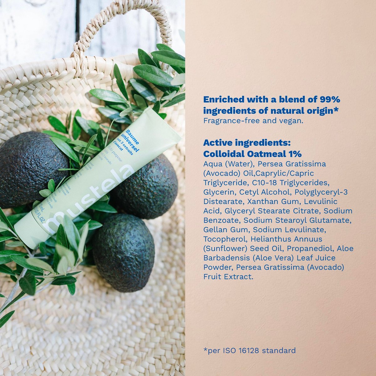 Mustela Multi-purpose Balm with 3 Avocado Extracts - Natural Cream Moisturizer for Face, Lip, Hand, Body & Dry Areas - For Baby, Kid & Adult - EWG Verified, Fragrance-Free & Vegan - 2.53 fl. oz. Avelisse