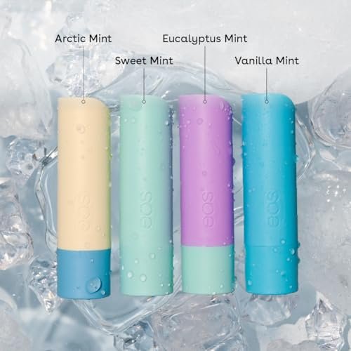 eos Natural Shea Minty Lip Balm Variety Pack - Arctic Mint, Vanilla Mint, Sweet Mint & Eucalyptus Mint, All-Day Moisture, 0.14 oz, 4-Pack - görsel 4
