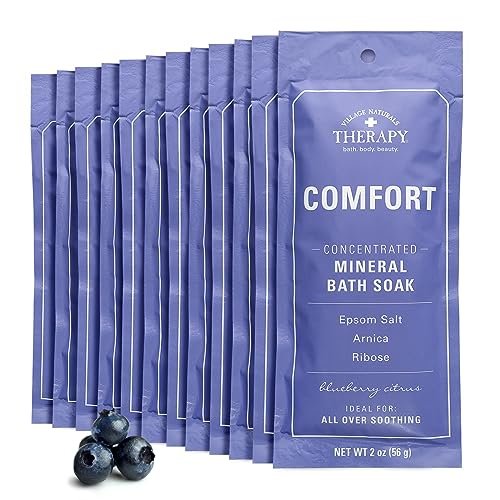 Village Naturals Therapy Comfort Concentrated Mineral Bath Soak, Blueberry Citrus, 2 Oz (Pack of 12) Avelisse