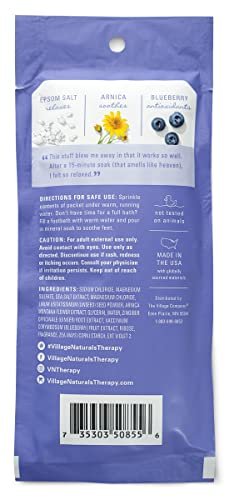 Village Naturals Therapy Comfort Concentrated Mineral Bath Soak, Blueberry Citrus, 2 Oz (Pack of 12) Avelisse