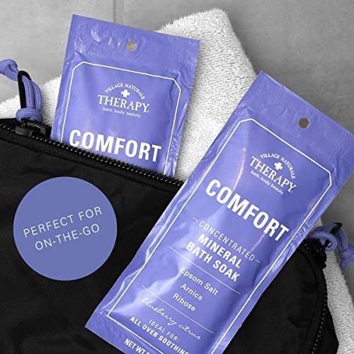 Village Naturals Therapy Comfort Concentrated Mineral Bath Soak, Blueberry Citrus, 2 Oz (Pack of 12) Avelisse