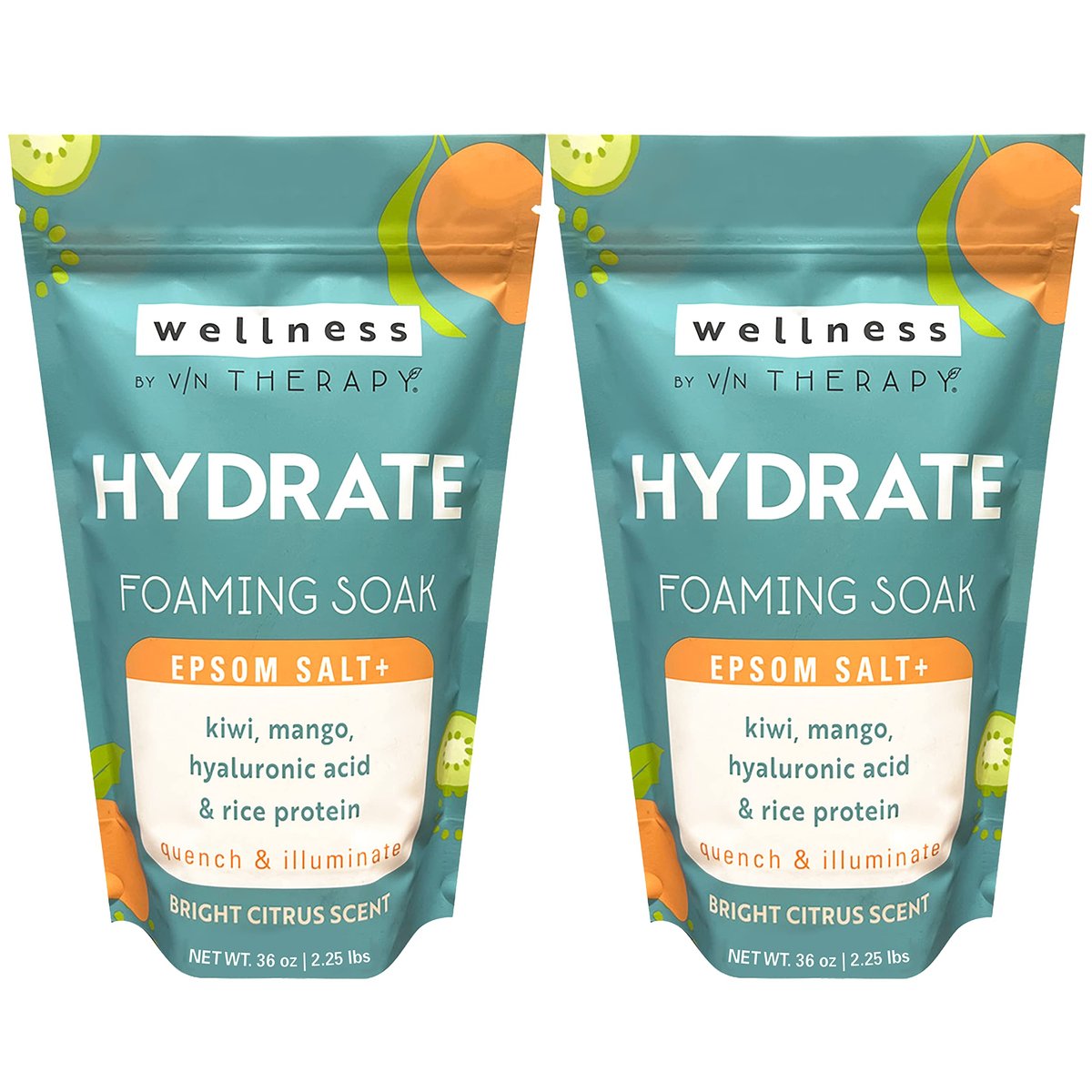 Wellness By Village Naturals Therapy Hydrate Foaming Bath Soak, 36 oz, Pack of 2 Avelisse