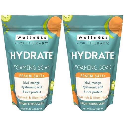 Wellness By Village Naturals Therapy Hydrate Foaming Bath Soak, 36 oz, Pack of 2 Avelisse